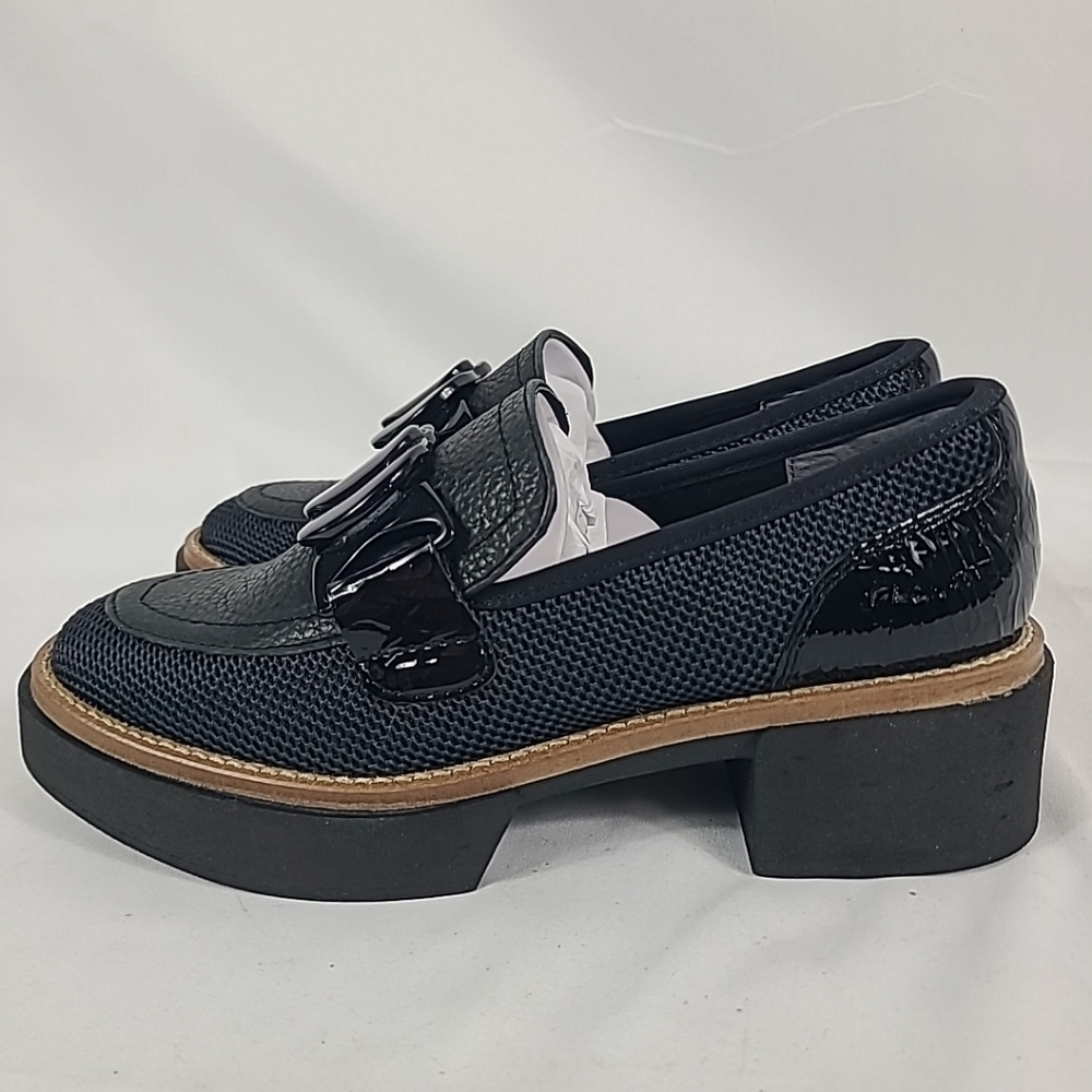 NEW Dolce Vita Sandey Black Slip On Chunky Block Heel Dress Loafers Shoes Sz 6 - Picture 4 of 8